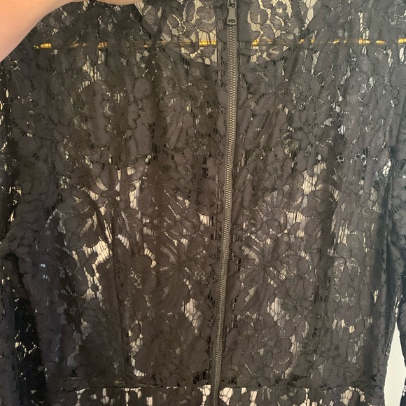 [Milly] Black Lace Evening Gown - Size 12 - Picture 6 of 8